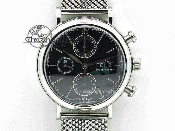 MIROTIME 0209 Da Vinci IW356601 SS TW 1:1 Best Edition Blue Dial On Black Leather Strap A Durable 7239